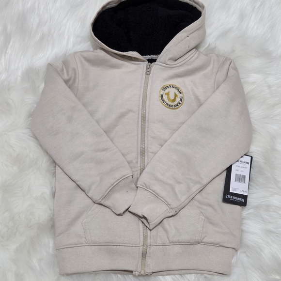 True Religion Other - True Religion Beige Kids Hoodie with Logo